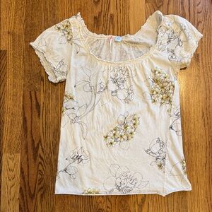 Anthropologie | RicRac | Floral Scoop Neck Cotton Top | XS